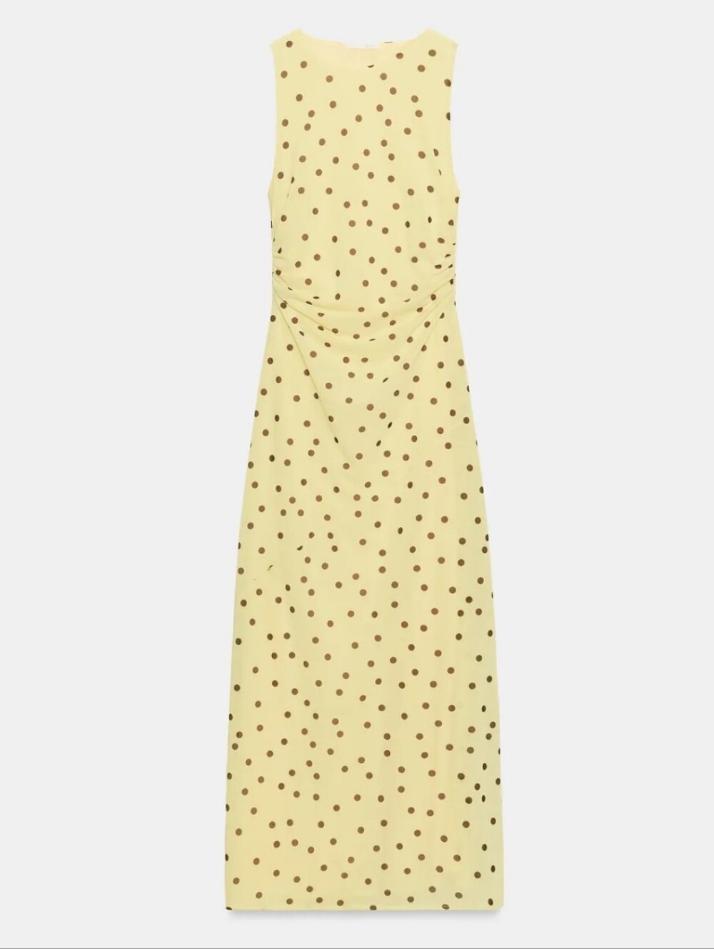 ZARA FLOWY POLKA DOT DRESS YELLOW NWT - Picture 9 of 11